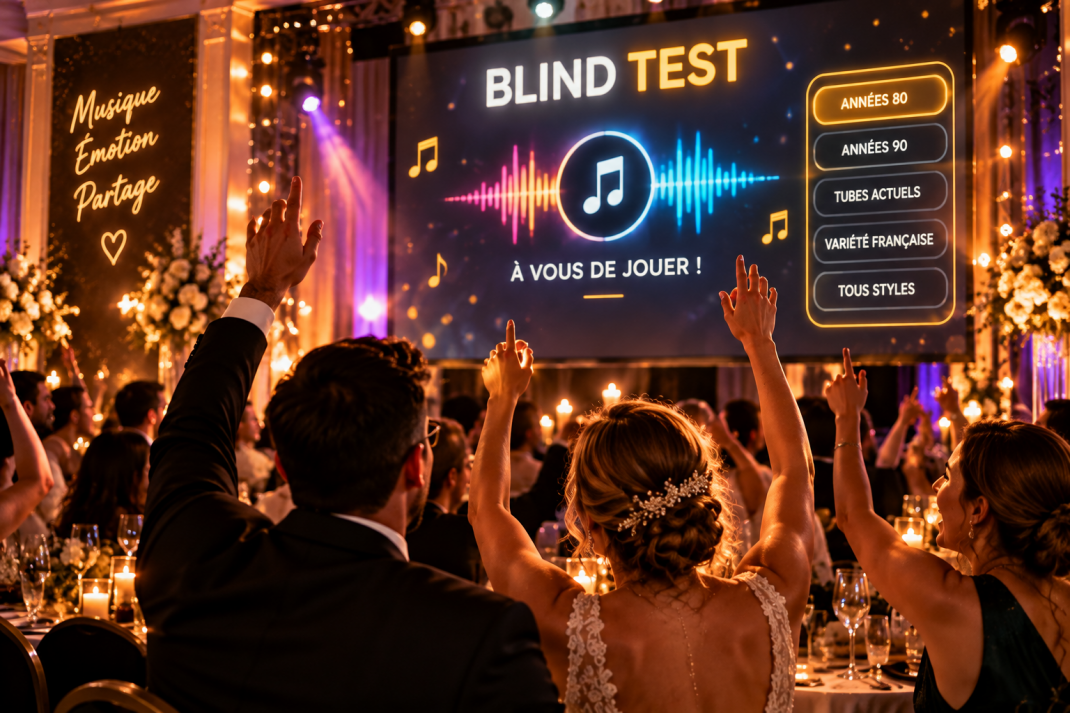 Blind test interactif pendant une soirée de mariage