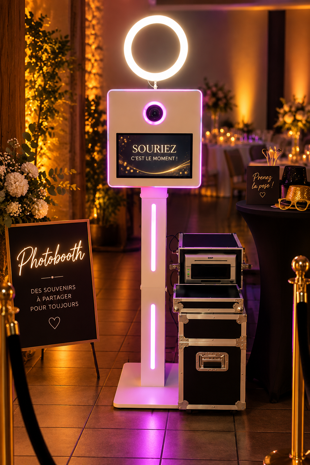 Photobooth avec impression photo pour mariage et événement