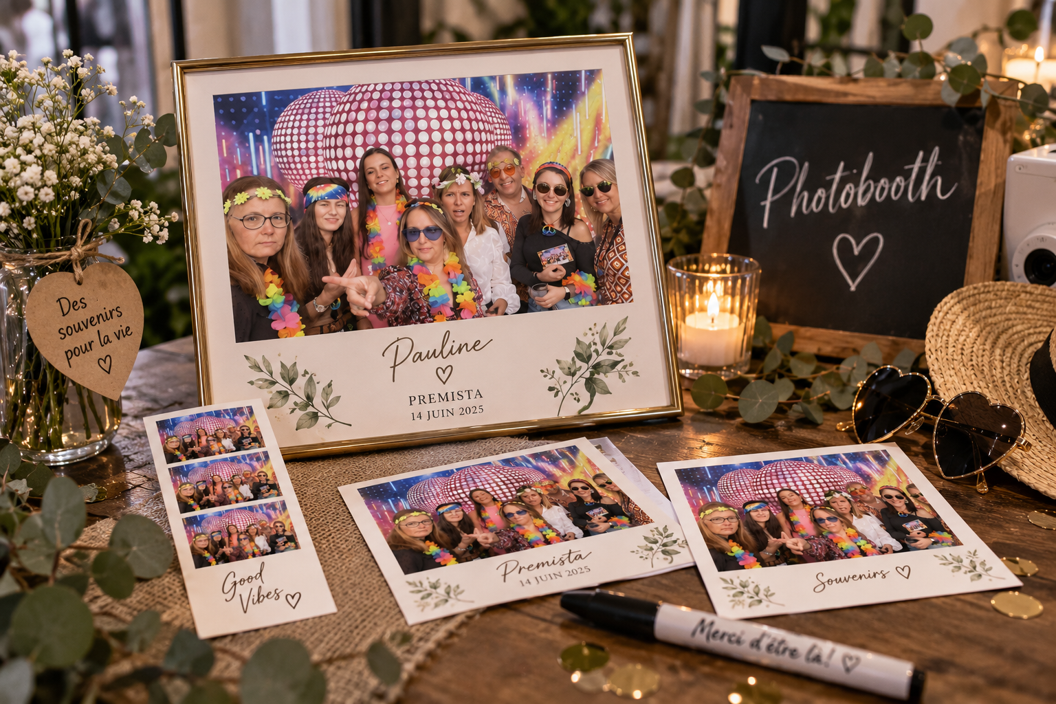 Tirages photo personnalisés réalisés avec un photobooth pour un événement